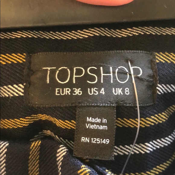 NWT Topshop High rise, pleats, striped pant - Picture 5 of 6